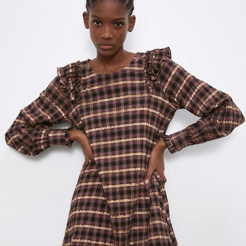 Zara Plaid Mini-Dress